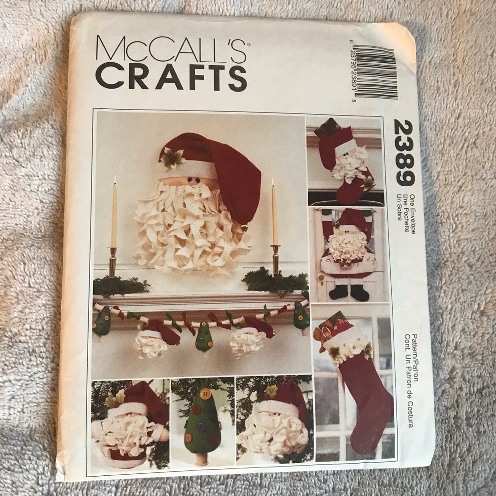 McCall's Crafts Stocking Santa Christmas Door Hanging Pattern 2389 New